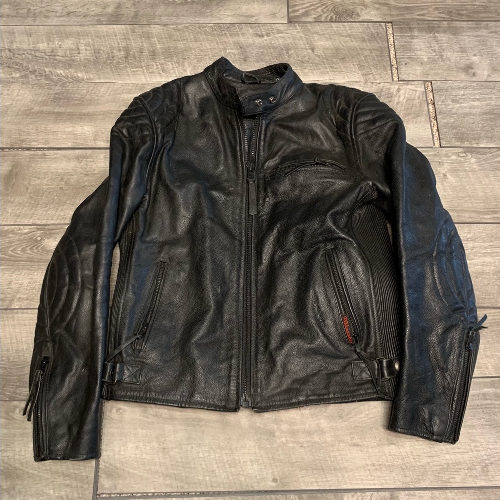 Milwaukee Black Leather Cafe Racer Motorcycle Women’s Biker Riding Jacket Medium